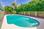 Large swimming pool w/ loungers and citrus trees
